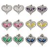 Cubic Zirconia Heart Stud Earrings EJEW-I304-17P-1