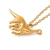 Dinosaur Brass Pendant Necklaces NJEW-B114-01G-04-2