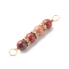 Natural Mixed Gemstone Connector Charms PALLOY-JF01891-4