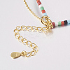 Natural Peach Moonstone Tiered Necklaces NJEW-K108-01-01-3
