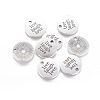 Tibetan Style Alloy Flat Round Carved Word Live Laugh Love Message Pendants TIBEP-12582-AS-RS-2