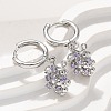 Brass Cubic Zirconia Hoop Earrings EJEW-Q015-02P-D-5