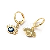 Evil Eye Real 18K Gold Plated Brass Dangle Leverback Earrings EJEW-Q797-25G-2