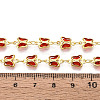 Brass Glass Butterfly Charm Link Chains CHC-T018-11D-G-3