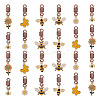 Alloy Enamel Braiding Hair Pendants Decoration Clips OHAR-AB00012-1