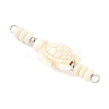 10Pcs 2 Colors Dyed Synthetic Turquoise Turtle Rondelle Beaded Connector Charms PALLOY-JF04013-5