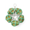 Halloween Dyed Synthetic Turquoise Skull Beaded Pendants PALLOY-TA00297-04-1
