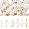 24Pcs 6 Styles ABS Plastic Imitation Pearl Pendants KK-FS0001-93-1