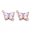 Eco-Friendly Alloy Micro Pave Clear Cubic Zirconia Links Connectors LS-X-ENAM-Q437-058C-NR-1