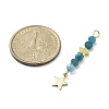 3Pcs 3 Styles Natural Apatite Faceted Round Beaded Pendants PALLOY-JF03604-05-3