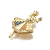 Rack Plating Brass Micro Pave Cubic Zirconia Pendants KK-D343-14G-B-2