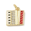 Brass Micro Pave Clear Cubic Zirconia Charms KK-A273-06G-1