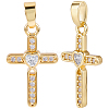 10Pcs Brass Micro Pave Cubic Zirconia Pendants KK-BBC0019-82-1