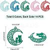 70Pcs 5 Colors 430 Stainless Steel Kitten Pendants STAS-UN0027-01-5