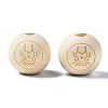 Unfinished Natural Wood European Beads WOOD-S045-148-2