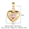 Brass Micro Pave Colorful Cubic Zirconia Pendants ZIRC-OY001-21G-2