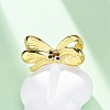 304 Stainless Steel with Rhinestone Adjustable Cuff Rings RJEW-Q020-18G-4