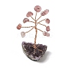 Natural Strawberry Quartz Chips Tree of Life Decorations DJEW-P022-03A-08-1