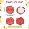50Pcs 2 Styles Rose & Heart Adhesive Wax Seal Stickers DIY-CP0010-23B-2