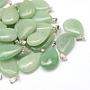Teardrop Natural Green Aventurine Pendants G-Q368-24-1