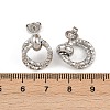 304 Stainless Steel Textured Ring Stud Earrings EJEW-P324-03P-5