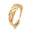 Ion Plating(IP) 304 Stainless Steel Hollow Sailor's Knot Adjustable Rings RJEW-D006-21G-1