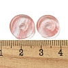 Cherry Quartz Glass Donut/Pi Disc Charms G-G142-01E-3