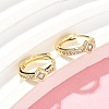 Rhombus Brass Micro Pave Clear Cubic Zirconia Hoop Earrings EJEW-Z102-14G-3