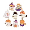 16Pcs 8 Styles Light Gold Tone Alloy Enamel Pendants ENAM-FP0003-19-2