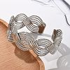 Electrophoresis Iron Cuff Bangles for Women BJEW-M057-02P-5