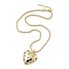 Heart Brass Micro Pave Clear Cubic Zirconia Pendant Necklaces for Women NJEW-S385-04A-G-3