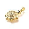 Brass Micro Pave Cubic Zirconia Pendants KK-G519-18G-01-2