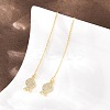 Fish Brass Micro Pave Clear Cubic Zirconia Ear Thread EJEW-H182-12G-1