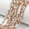 Electroplate Opaque Solid Color Glass Beads Strands EGLA-A034-P6mm-J01-1