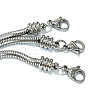 Tarnish Resistant 304 Stainless Steel European Round Snake Chains Bracelets STAS-J015-06-2