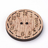 2-Hole Wooden Sewing Buttons WOOD-S037-053-2