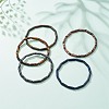 Natural Gemstone Column & Synthetic Hematite Stretch Bracelet BJEW-JB08458-2