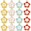 40Pcs 4 Colors Zinc Alloy Enamel Pendants ENAM-SC0009-96-1