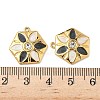 304 Stainless Steel Enamel Rhinestone Flower Pendants STAS-U057-04G-01A-3