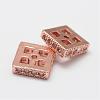 Brass Micro Pave Cubic Zirconia Spacer Beads ZIRC-F038-05-FF-2