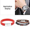 304 Stainless Steel Matte Magnetic Bracelet Clasps STAS-PH0018-11-WH-6