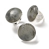 Natural Labradorite Round Adjustable Rings RJEW-K371-09S-15-1
