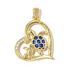 Brass Micro Pave Clear Cubic Zirconia Pendants CU-OY001-22G-1