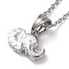 Non-Tarnish 304 Stainless Steel Elephant Pendant Necklace for Women STAS-E154-26P-3