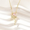 Brass Micro Pave Cubic Zirconia Pendant Necklaces NJEW-S441-03C-G-1