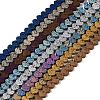 Electroplated Natural Lava Rock Beads Strands G-Q1009-G01-02-1