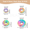 40Pcs 4 Style Ion Plating(IP) 304 Stainless Steel Spacer Beads STAS-UN0038-69-5