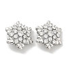 Rack Plating Brass Micro Pave Clear Cubic Zirconia Buttons KK-K293-11P-1