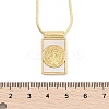 Brass Pave Shell Rectangle Saint Benedict Medal Pendants Necklaces for Women NJEW-Z053-01G-01-5