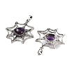 Natural Amethyst Spider Web Pendants G-Q163-09AS-08-2